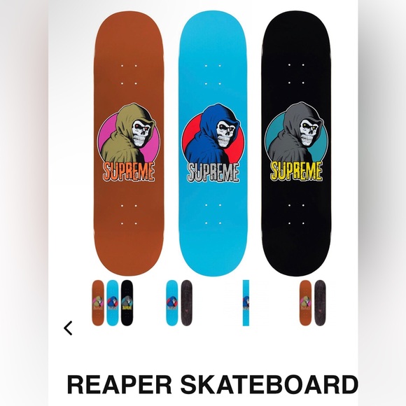 SUPREME Authentic NEW Reaper skateboard deck w/Sean Cliver artwork, plus sticker - Picture 2 of 14